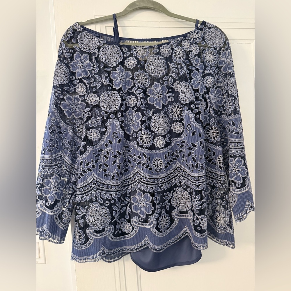 HD in Paris Blue and White Floral Top
